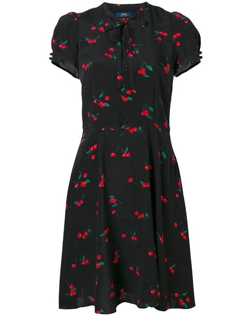 Polo Ralph Lauren Black Cherry Print Dress