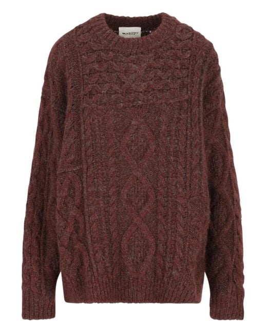 Isabel Marant Brown Cable-Knit Sweater