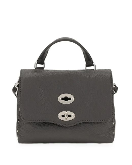 Zanellato Black Postina Daily Studded Leather Tote Bag