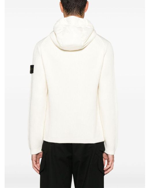 Stone island white badge jacket sale