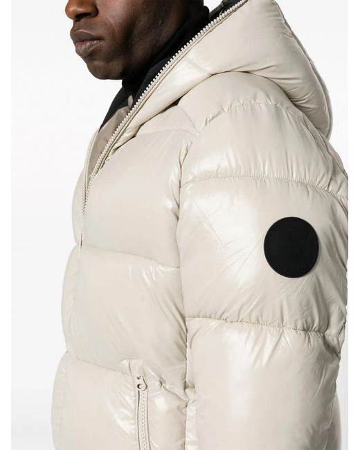 Save The Duck Natural Logo-Patch Puffer Jacket for men