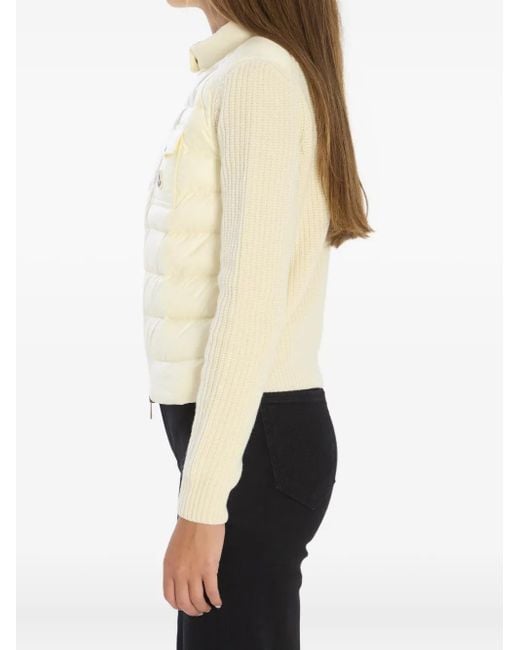 Moncler Vest Met Borstzak En Gewatteerde Voorkant in het Natural