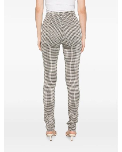 Patrizia Pepe Gray Pantalon Slim À Motif Pied-De-Poule