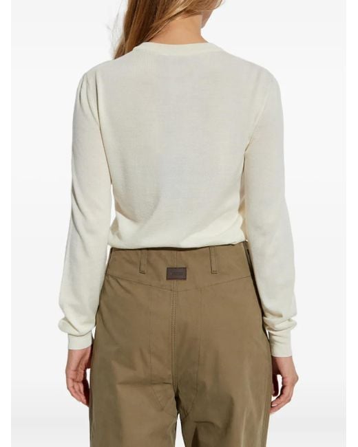 Moschino White Logo-Detail Wool Sweater