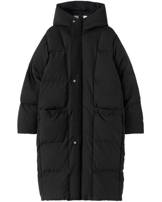 Jil Sander Black Long-sleeved Hooded Padded Jacket for men