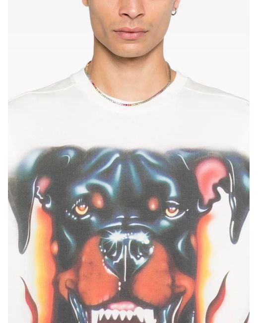 PDF White Graphic-Print T-Shirt for men