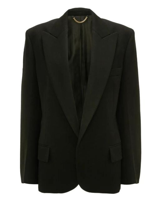 Victoria Beckham Black Sculptural-Sleeve Jacket