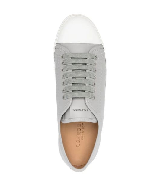 Scarosso White Ambrogio Leather Sneakers for men