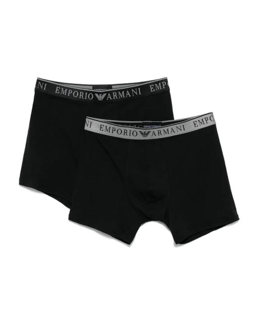 メンズ Emporio Armani ロゴ ボクサーパンツ セット Black