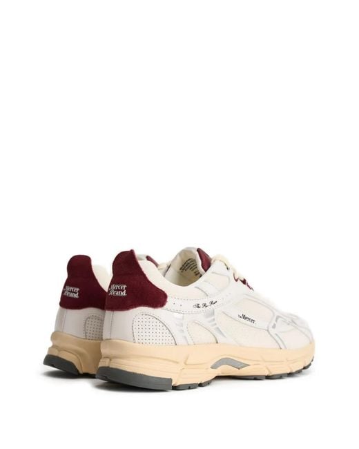 The Mercer Brand White The Re-Run Panelled Sneakers for men