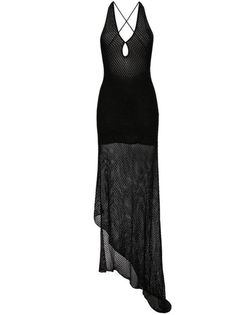 IRO Black Barbara Crochet-knit Maxi Dress