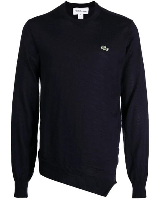Comme des Garçons Blue Logo-Patch Wool Jumper for men