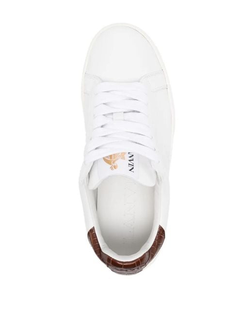 Lanvin White Ddb0 Leather Platform Sneakers
