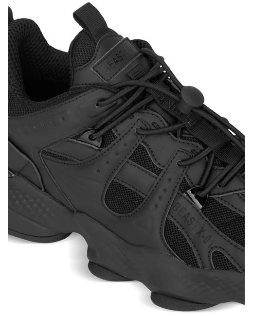 Philipp Plein Black Runner Beast X-01 Panelled Sneakers