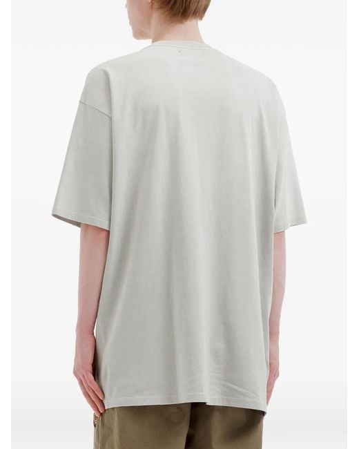 AFTERMATHS Gray Rope-Logo T-Shirt for men
