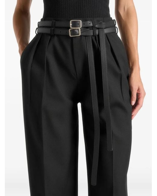 Manière De Voir Black Pascale Tailored Twin Belt Pants