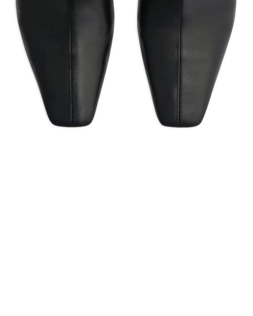 Courreges Black Square-Toe Boots