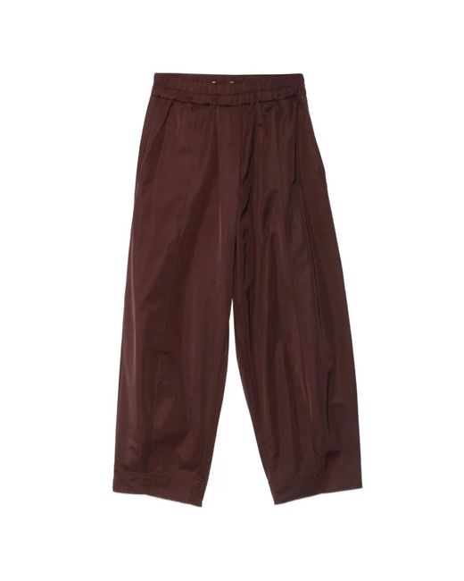 Psophia Purple Elasticated-Waistband Cropped Trousers