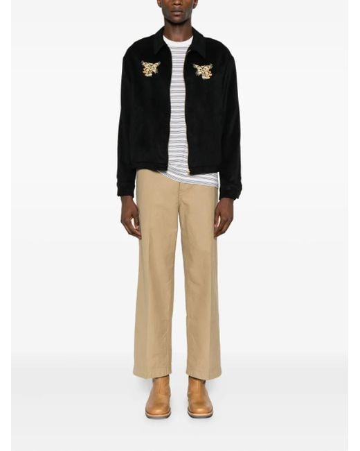 Visvim Black Embroidered Blouson Jacket for men