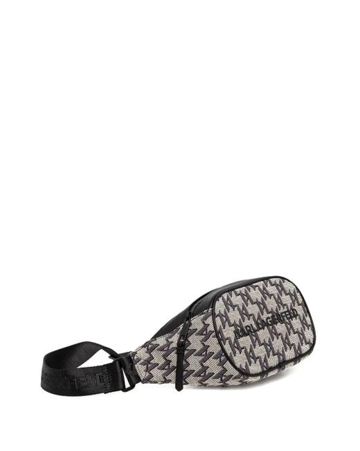 Karl Lagerfeld White Monogram Zip Belt Bag