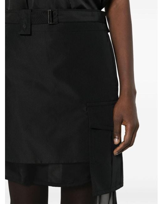 Jupe mi-longue à design asymétrique Sacai en coloris Black