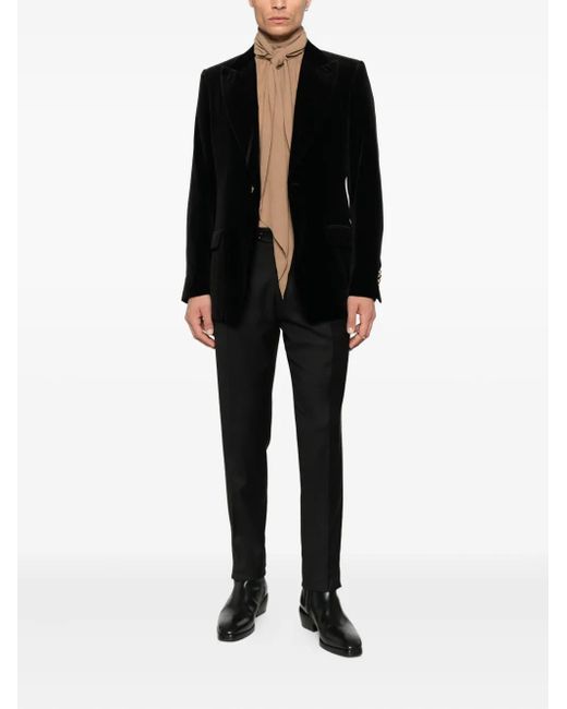 Lardini Black Velvet Single-Breasted Blazer for men
