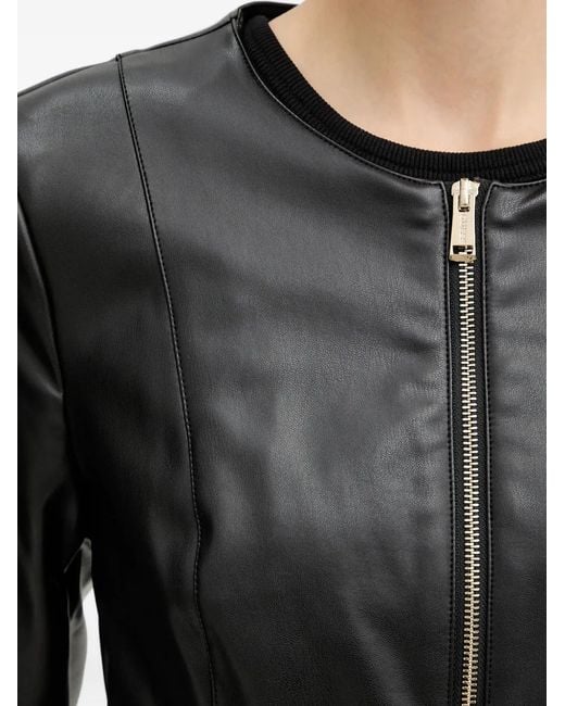 Guess Black Zip-Up Peplum Jacket