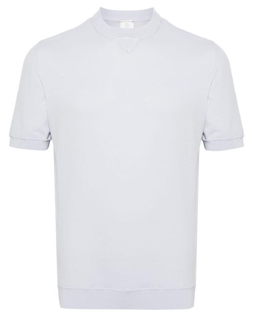 T-shirt en maille fine à col rond Eleventy pour homme en coloris White