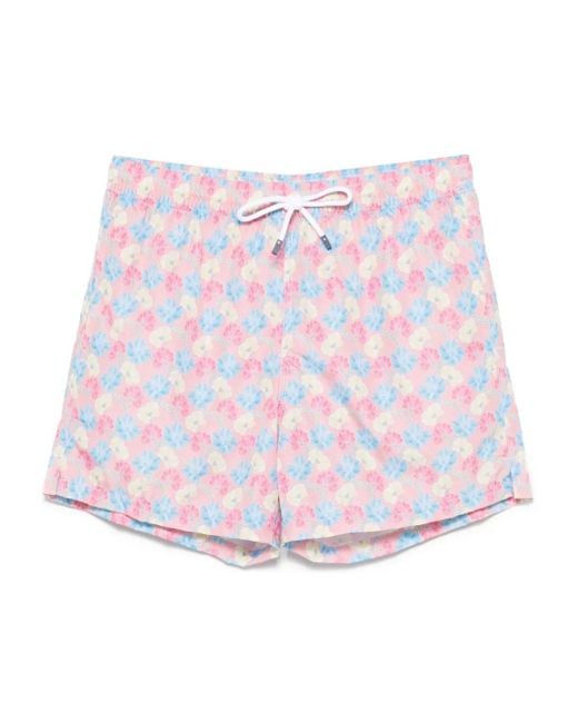 Fedeli Pink Madeira Swim Shorts for men