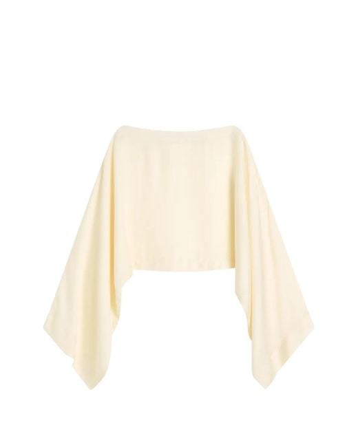 Bondi Born White Ardea Hammered-Satin Top