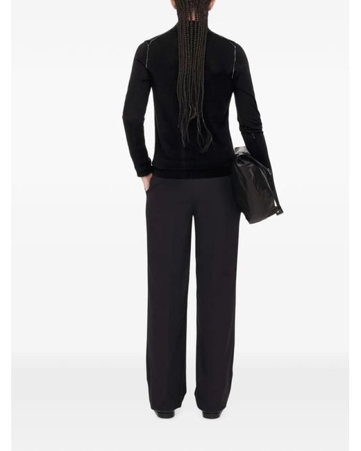 AllSaints Black Button-Down Polo Sweater