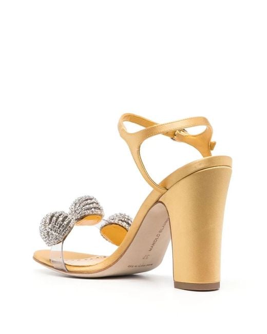 Manolo Blahnik Metallic Ostria 90Mm Star-Embellished Sandals