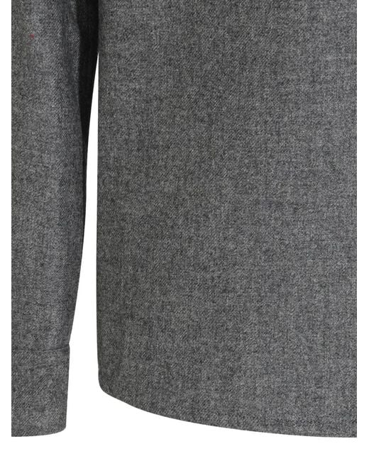 Eleventy Gray Button-Up Chest-Pocket Jacket for men