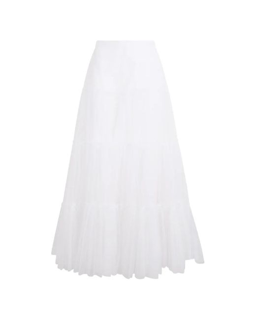 Philosophy Di Lorenzo Serafini White Tiered Pleated Maxi Skirt