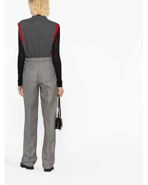 Ralph Lauren Gray Striped Tailored Wool Trousers