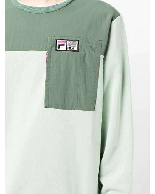 Fila Green Colour-Block Sweatshirt for men