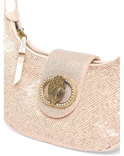 Kurt Geiger Natural Sequin-Embellished Shoulder Bag