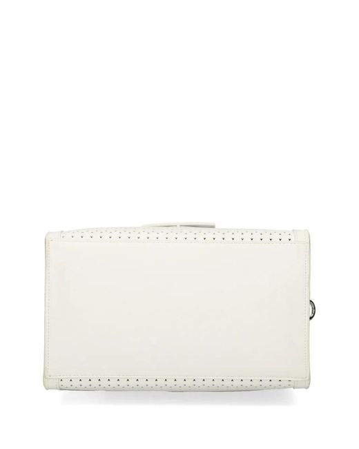 ARMANI EXCHANGE White Cut-Out Logo-Detail Tote Bag