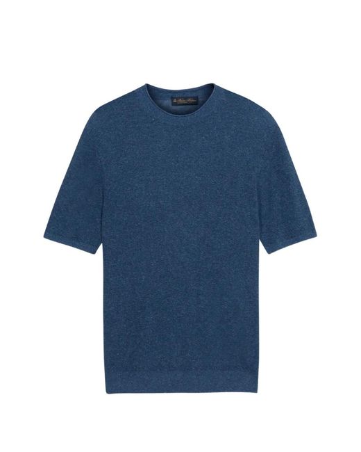 Brooks Brothers Blue Crew-Neck Knitted T-Shirt for men