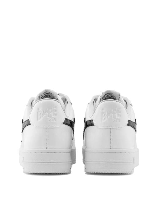 A Bathing Ape White Logo-Patch Sneakers for men
