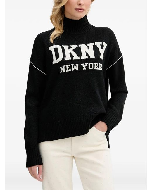 DKNY Black Roll-Neck Sweater