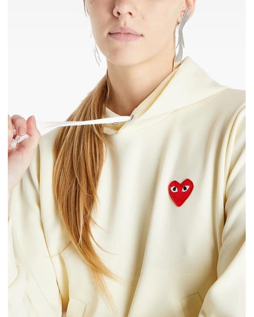 COMME DES GARÇONS PLAY White Heart-Appliqué Hoodie