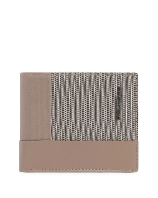 Piquadro Gray Sync Logo-Plaque Bi-Fold Wallet for men