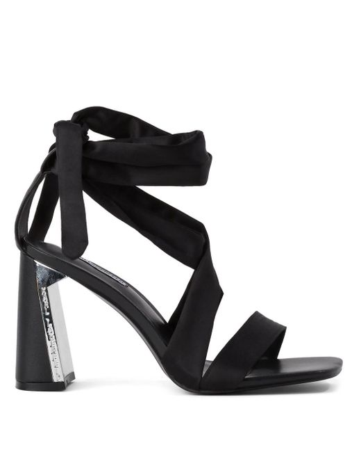Karl Lagerfeld Black Masque 90mm Scarf-wrap Sandals
