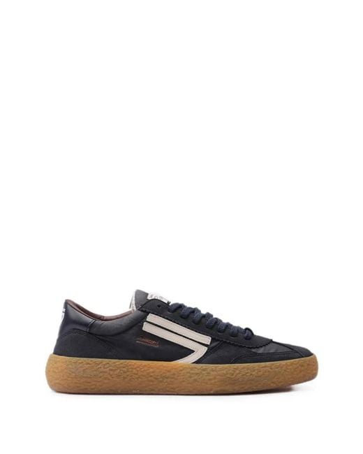 PURAAI Blue 1.01 Vintage Suede Panelled Sneakers for men