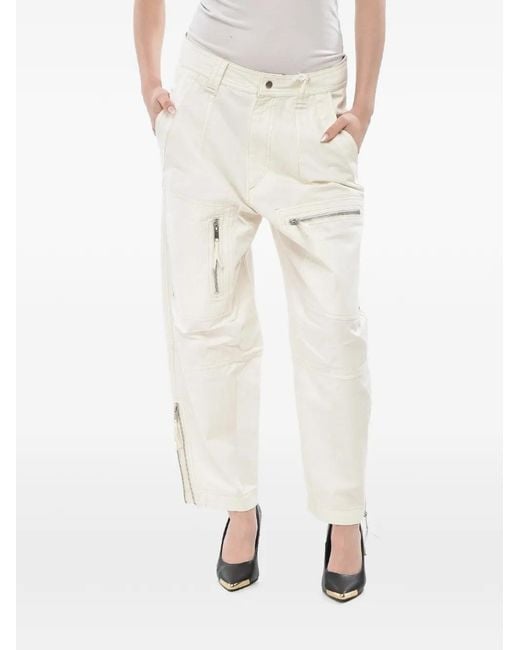 Isabel Marant Natural Kelvin Multi-Pocket Trousers