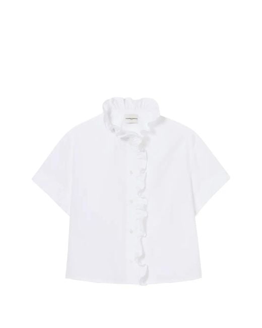 Claudie Pierlot White Victorian Collar Poplin Shirt