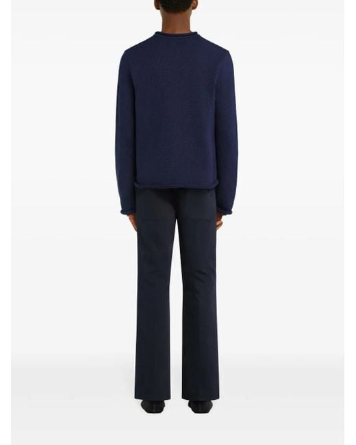 Courreges Blue Fine-Knit Sweater for men