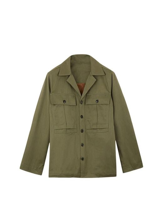 Fortela Green Solomonf Patch-Pockets Padded Overshirt for men