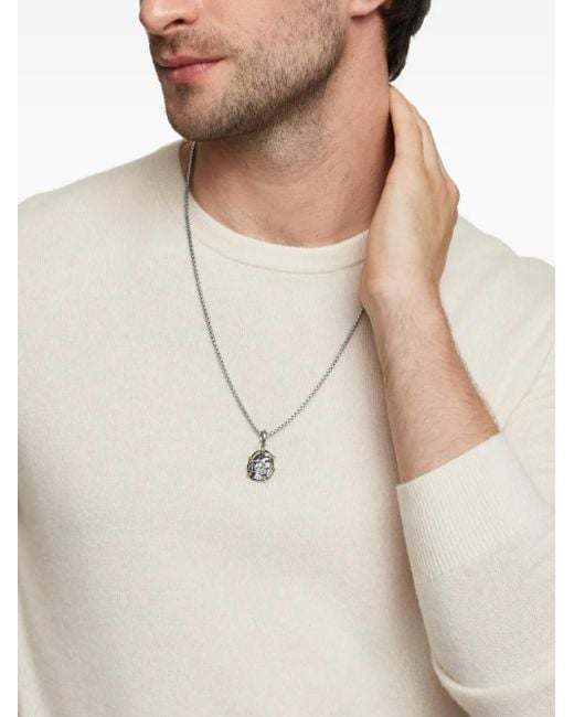 David Yurman White 18Kt And Sterling Libra Amulet (33Mm) for men